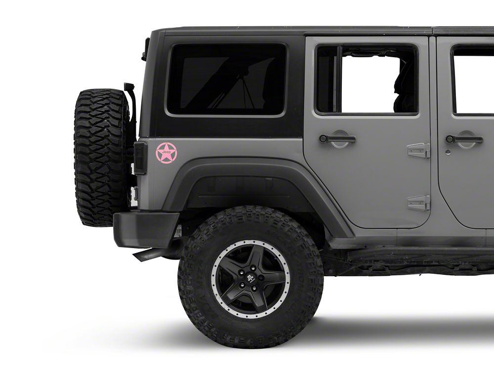Jeep Licensed by RedRock Jeep Star Accent Decal; Pink (07-18 Jeep Wrangler JK)