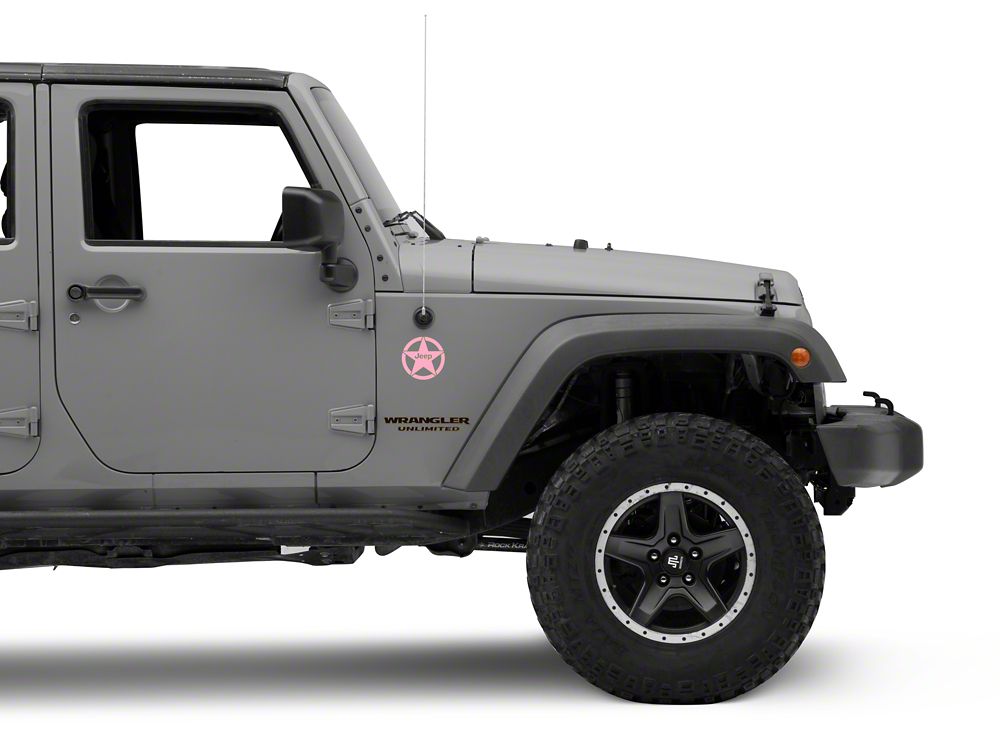Jeep Licensed by RedRock Jeep Star Accent Decal; Pink (07-18 Jeep Wrangler JK)
