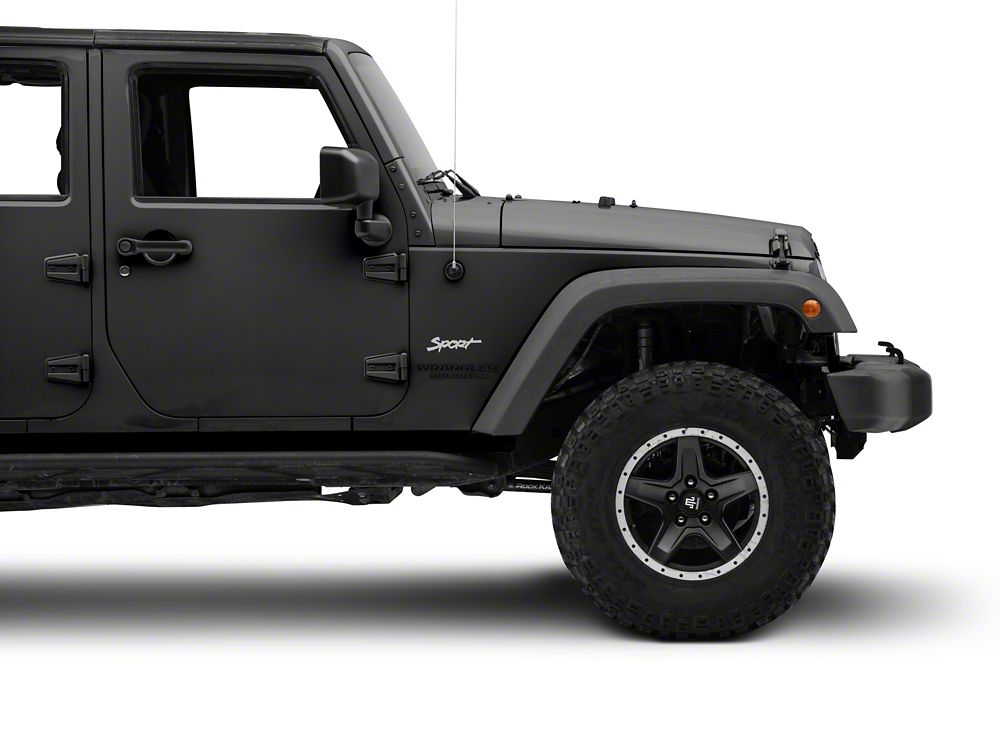 Jeep Licensed by RedRock Sport Script Side Logo Decal; Silver (87-18 Jeep Wrangler YJ, TJ & JK)