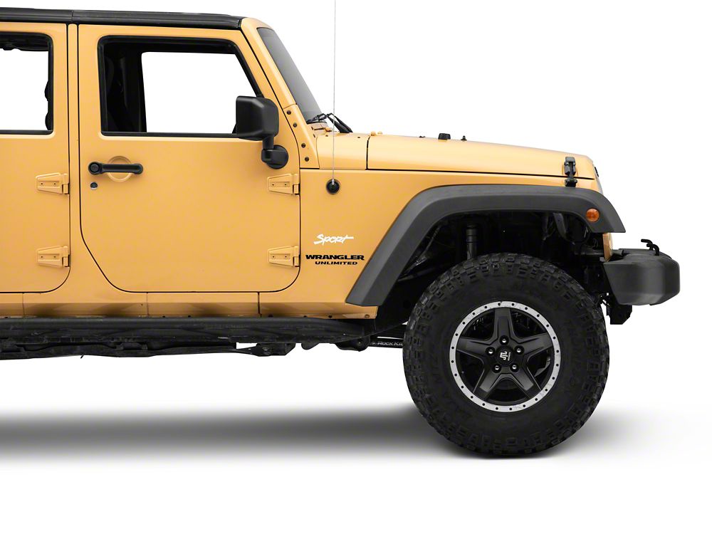 Jeep Licensed by RedRock Sport Script Side Logo Decal; White (87-18 Jeep Wrangler YJ, TJ & JK)
