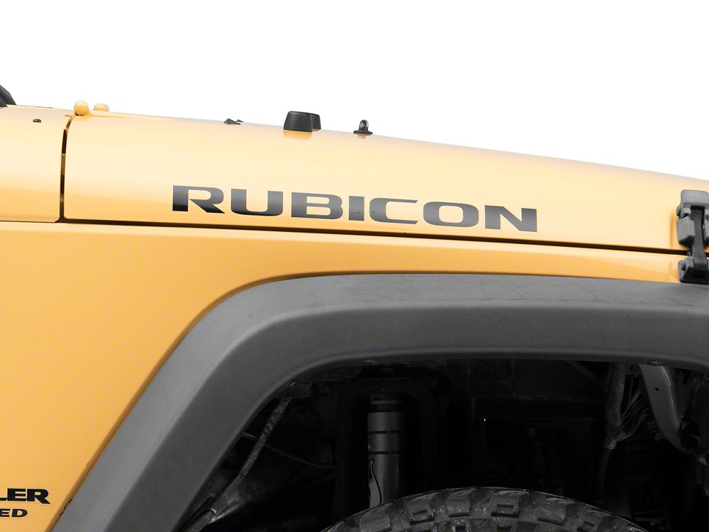 Jeep Licensed by RedRock Rubicon Hood Logo Decal; Black (07-18 Jeep Wrangler JK)