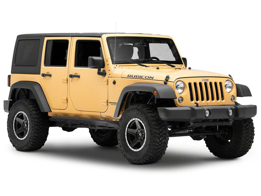 Jeep Licensed by RedRock Rubicon Hood Logo Decal; Matte Black (07-18 Jeep Wrangler JK)