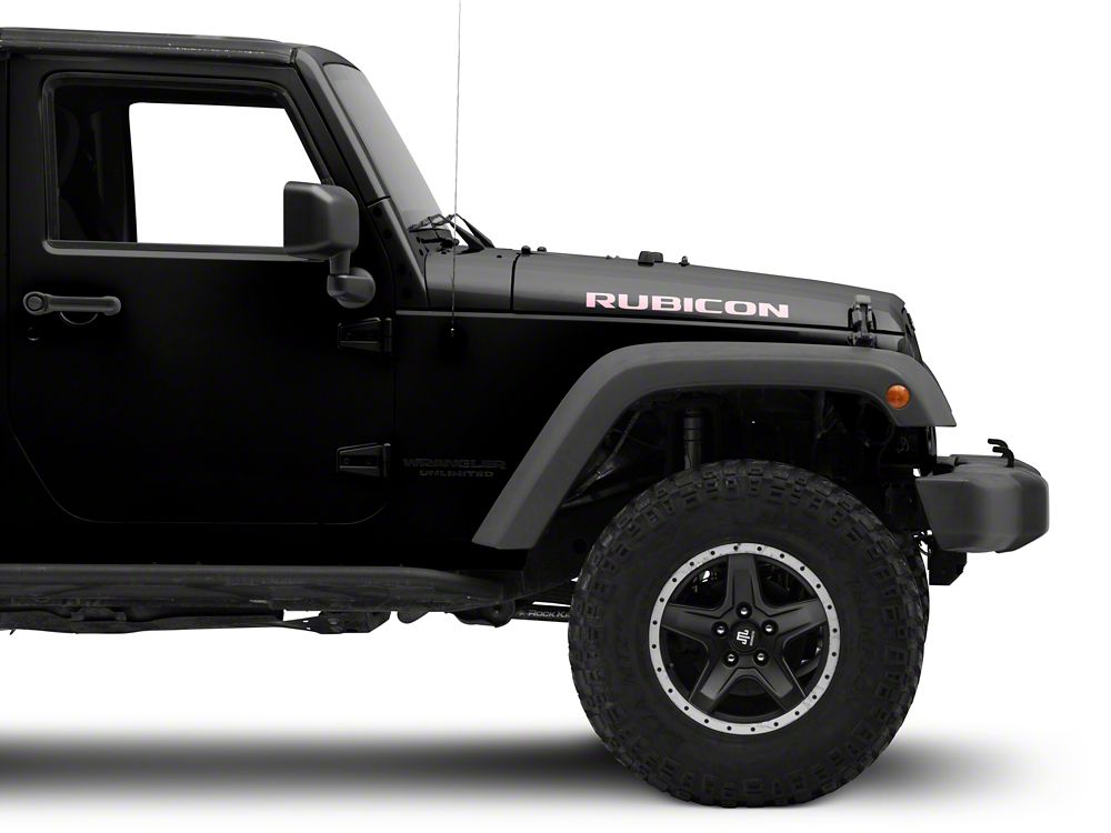 Jeep Licensed by RedRock Rubicon Hood Logo Decal; Pink (07-18 Jeep Wrangler JK)