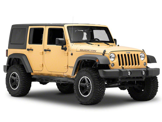 Jeep Licensed by RedRock Rubicon Hood Logo Decal; Red and Black (07-18 Jeep Wrangler JK)