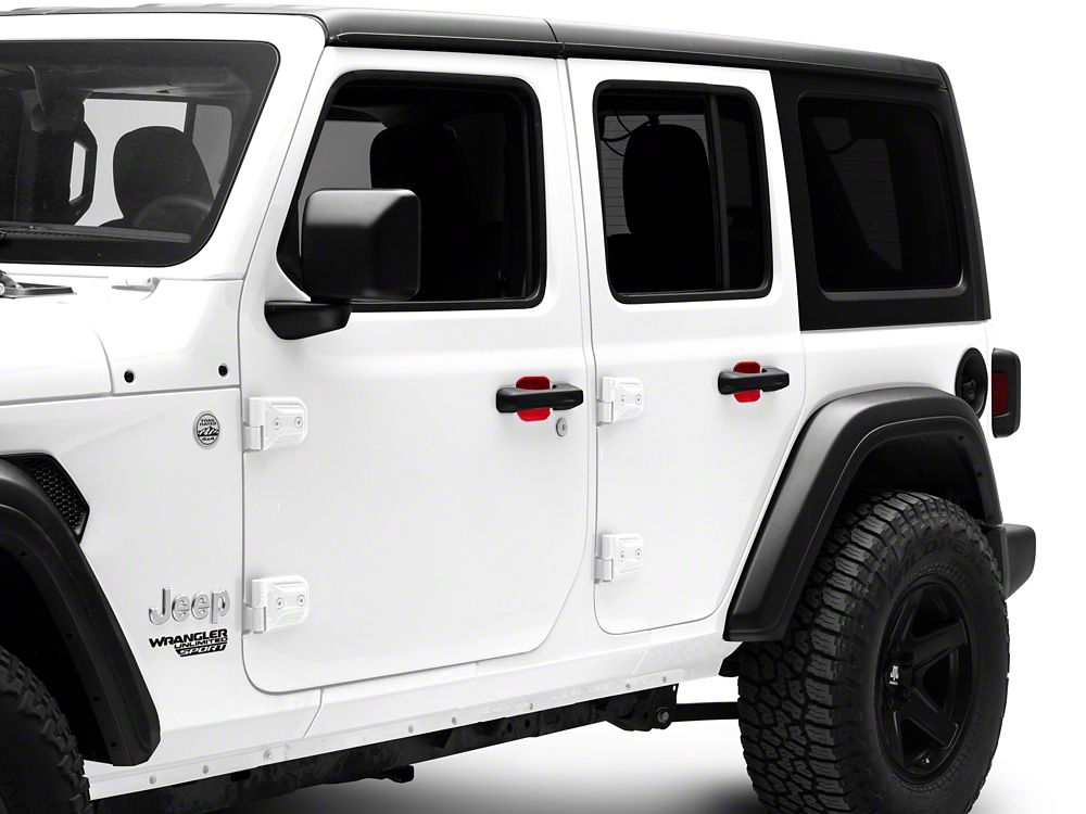RedRock Exterior Door Handle Recess Trim; Red (18-25 Jeep Wrangler JL 4-Door)
