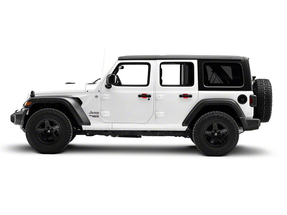 RedRock Exterior Door Handle Recess Trim; Red (18-25 Jeep Wrangler JL 4-Door)