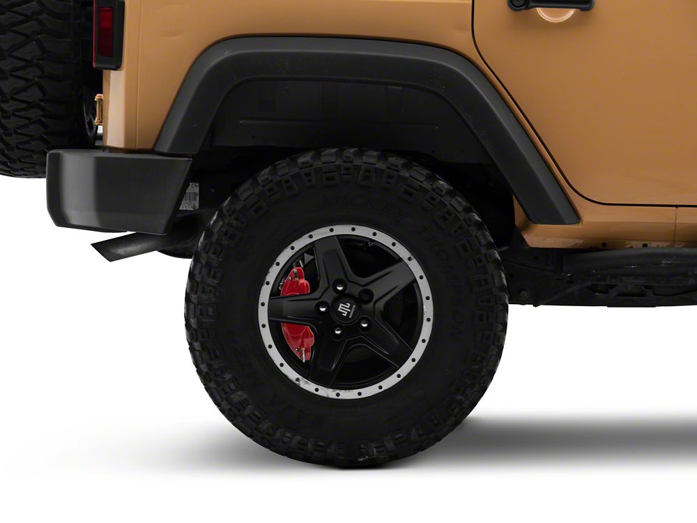 RedRock Brake Caliper Covers; Red; Front and Rear (07-18 Jeep Wrangler JK)