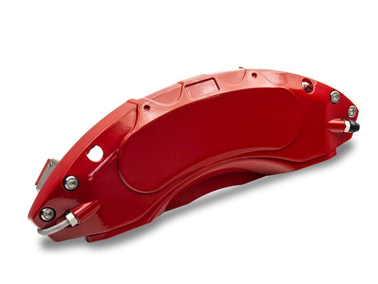 RedRock Brake Caliper Covers; Red; Front and Rear (18-25 Jeep Wrangler JL Sport w/ Aftermarket 18+ Inch Wheels)