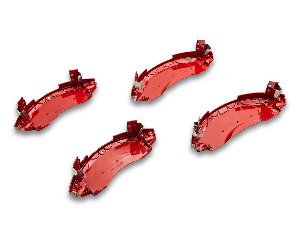RedRock Brake Caliper Covers; Red; Front and Rear (18-25 Jeep Wrangler JL Sport w/ Aftermarket 18+ Inch Wheels)