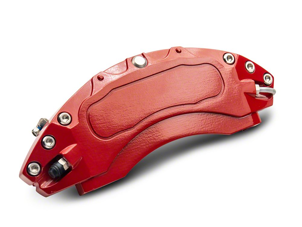 RedRock Brake Caliper Covers; Red; Front and Rear (18-25 Jeep Wrangler JL Sport w/ Aftermarket 18+ Inch Wheels)