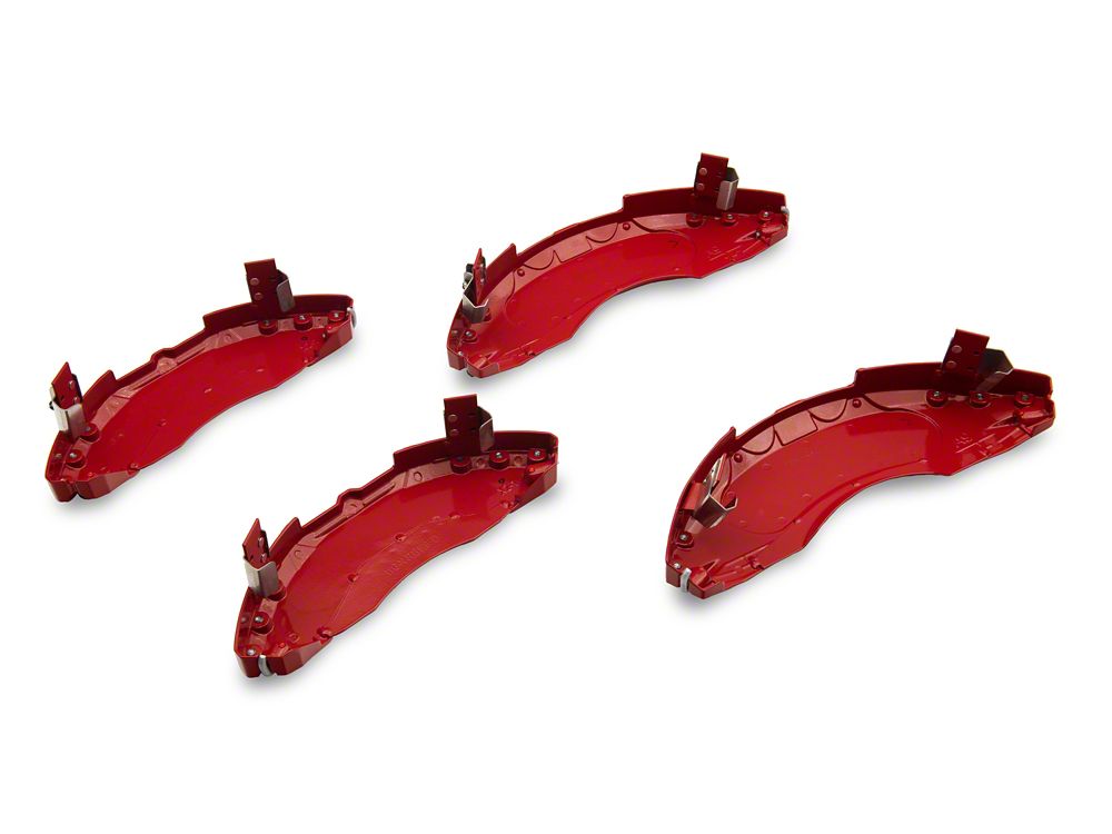 RedRock Brake Caliper Covers; Red; Front and Rear (18-25 Jeep Wrangler JL, Excluding 4xe & Sport)