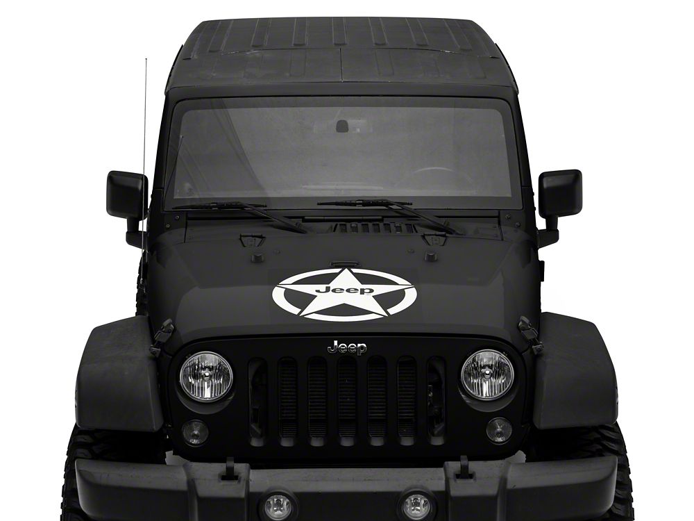 Jeep Licensed by RedRock Jeep Star Accent Decal; White (87-18 Jeep Wrangler YJ, TJ & JK)