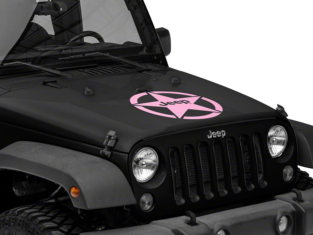 Jeep Licensed by RedRock Jeep Star Accent Decal; Pink (87-18 Jeep Wrangler YJ, TJ & JK)