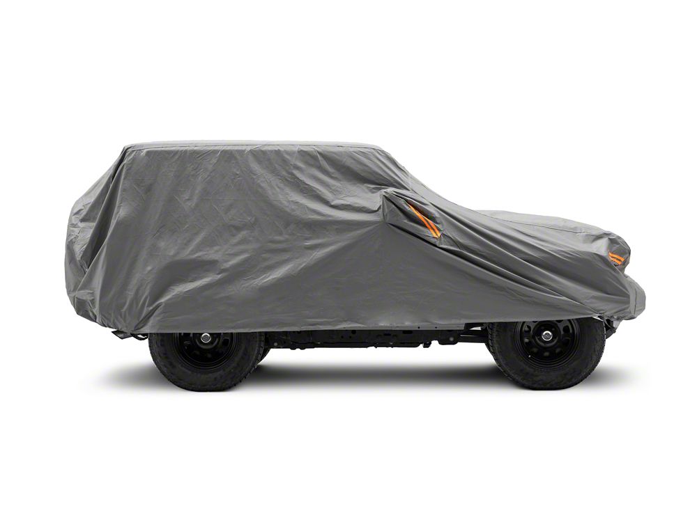 RedRock 4-Layer Breathable Full Car Cover; Gray (07-25 Jeep Wrangler JK & JL 2-Door)