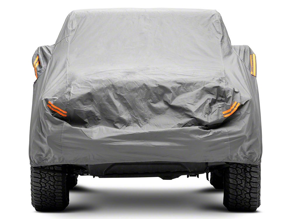 RedRock 4-Layer Breathable Full Car Cover; Gray (07-25 Jeep Wrangler JK & JL 2-Door)