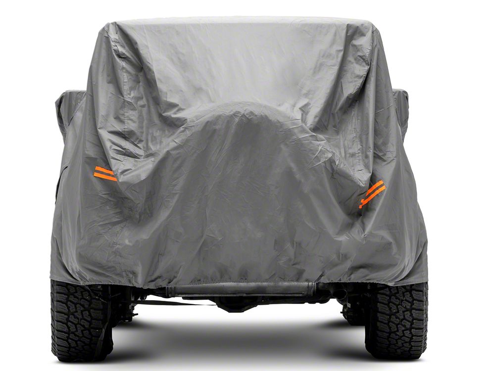 RedRock 4-Layer Breathable Full Car Cover; Gray (07-25 Jeep Wrangler JK & JL 2-Door)