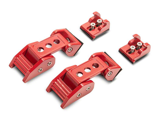 RedRock Hood Latches; Red (07-25 Jeep Wrangler JK & JL)