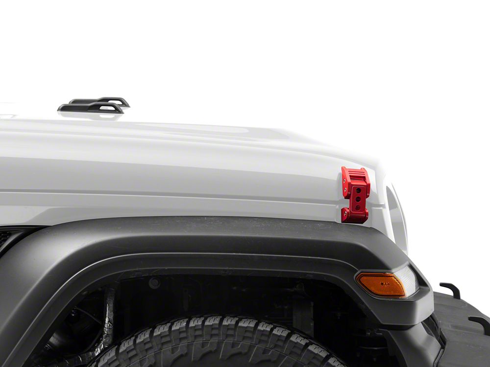 RedRock Hood Latches; Red (07-25 Jeep Wrangler JK & JL)