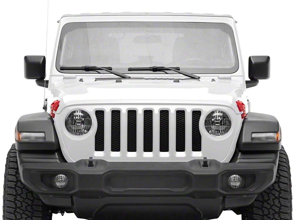 RedRock Hood Latches; Red (07-25 Jeep Wrangler JK & JL)