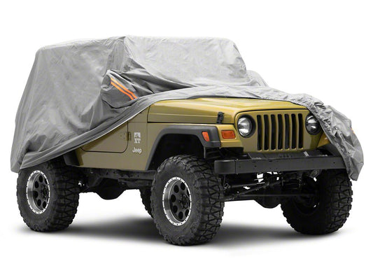 RedRock 4-Layer Breathable Full Car Cover; Gray (76-06 Jeep CJ7, Wrangler YJ & TJ, Excluding Unlimited)