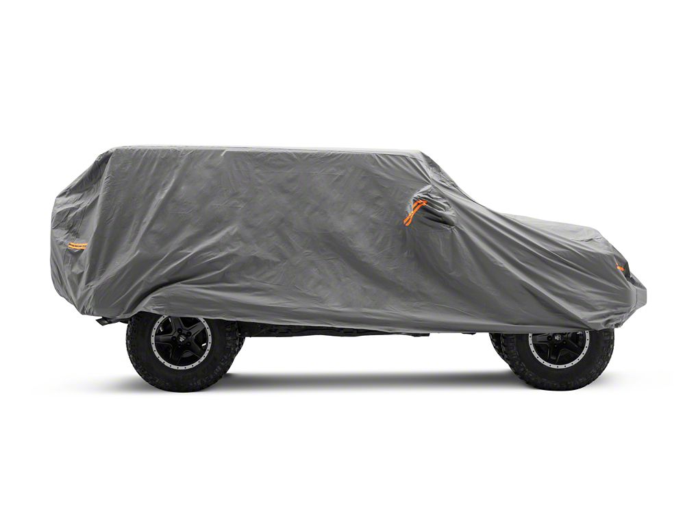 RedRock 4-Layer Breathable Full Car Cover; Gray (07-18 Jeep Wrangler JK 4-Door)