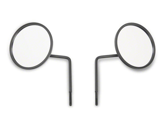 Jeep Licensed by RedRock Round Adventure Mirrors with Printed Jeep Logo (87-25 Jeep Wrangler YJ, TJ, JK & JL)