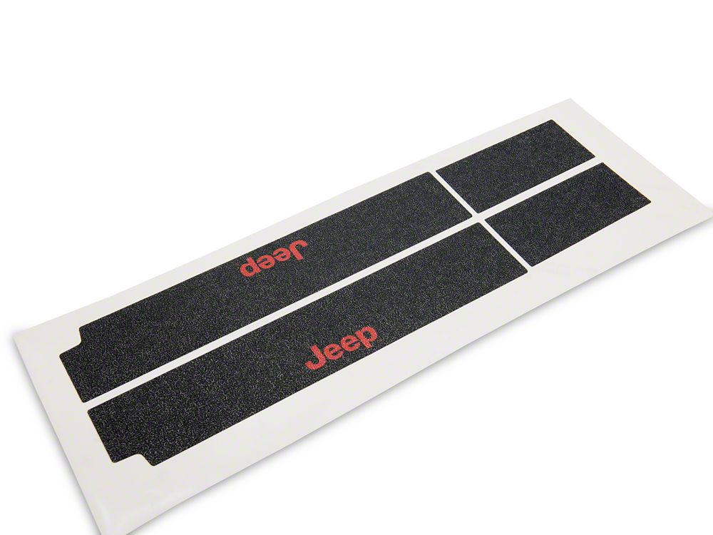 Jeep Licensed by RedRock Door Sill Body Shield Decal; Red (07-18 Jeep Wrangler JK)