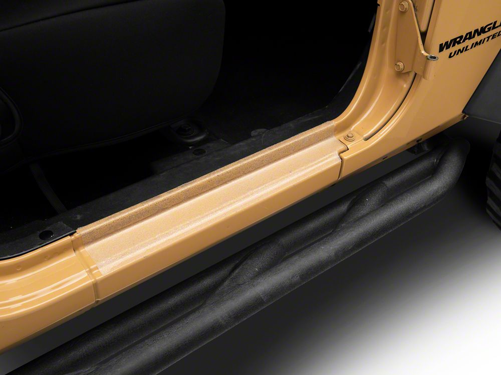 Jeep Licensed by RedRock Door Sill Body Shield Decal; Clear (07-18 Jeep Wrangler JK)