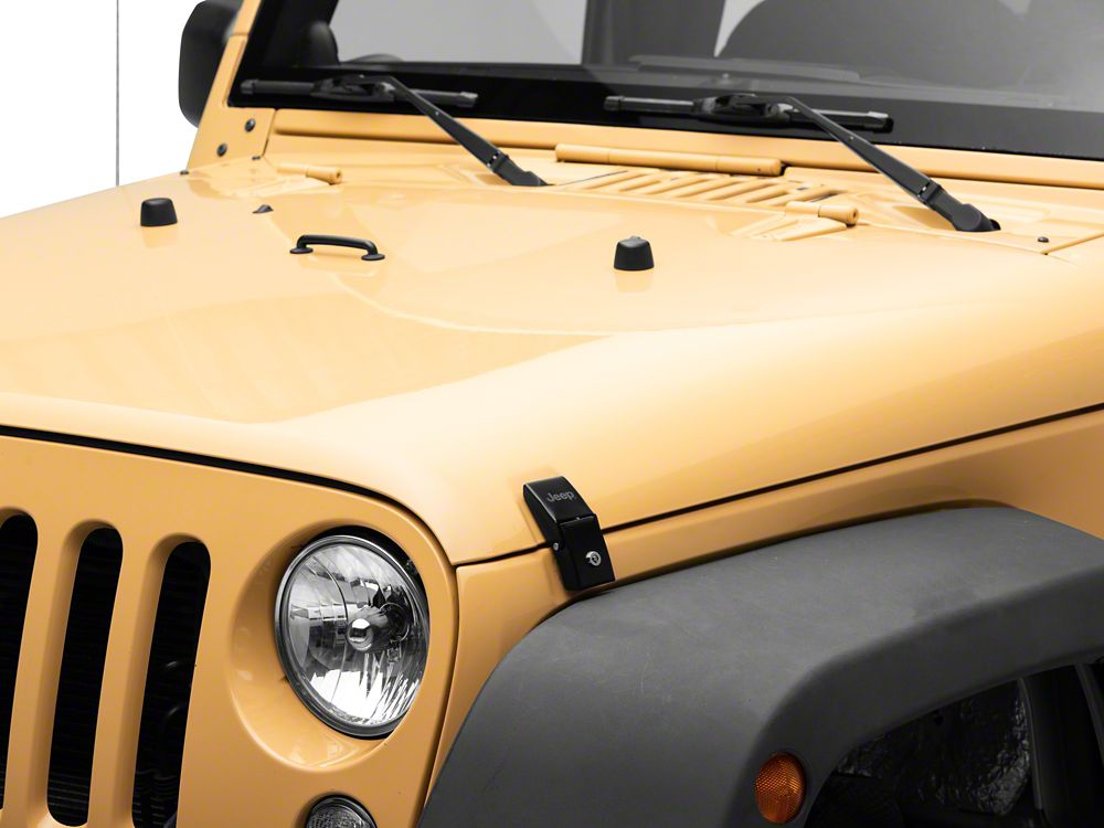 Jeep Licensed by RedRock Hood Lock Kit with Jeep Logo (07-18 Jeep Wrangler JK)