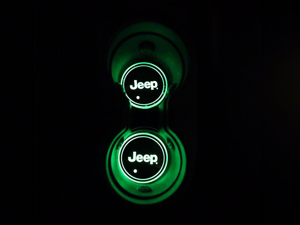 Jeep Licensed by RedRock Color Changing LED Cup Holder with Jeep Logo (07-25 Jeep Wrangler JK & JL)