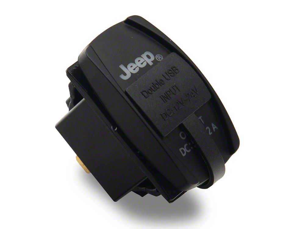 Jeep Licensed by RedRock Dual USB 4.2 AMP Fast-Charger Rocker Switch with Jeep Logo (97-18 Jeep Wrangler TJ & JK)