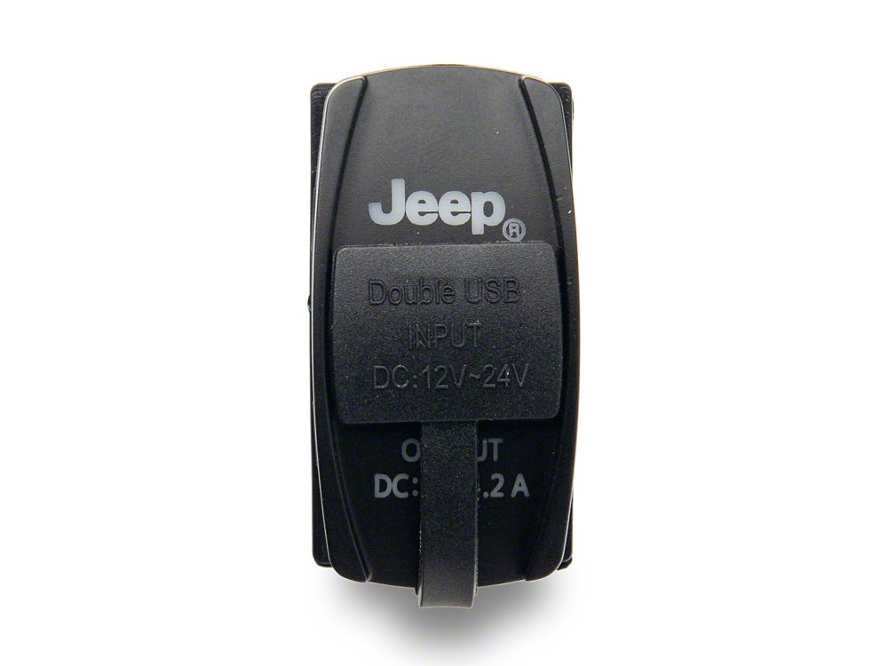 Jeep Licensed by RedRock Dual USB 4.2 AMP Fast-Charger Rocker Switch with Jeep Logo (97-18 Jeep Wrangler TJ & JK)