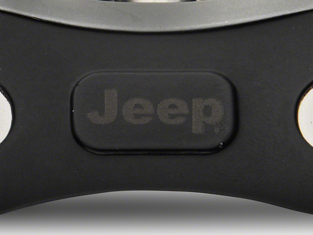 Jeep Licensed by RedRock Billet Aluminum Hood Catch Set with Jeep Logo (07-18 Jeep Wrangler JK)