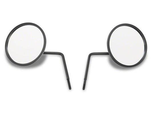 Jeep Licensed by RedRock Round Adventure Mirrors with Molded Jeep Logo (87-25 Jeep Wrangler YJ, TJ, JK & JL)