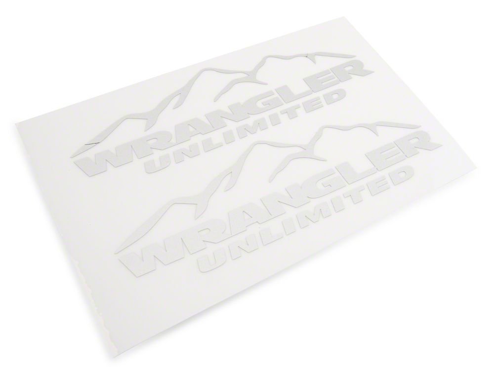 Jeep Licensed by RedRock Mountain Wrangler Unlimited Decal; Silver (87-18 Jeep Wrangler YJ, TJ & JK)