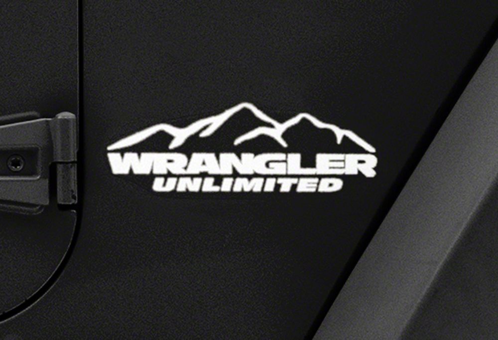 Jeep Licensed by RedRock Mountain Wrangler Unlimited Decal; White (87-18 Jeep Wrangler YJ, TJ & JK)