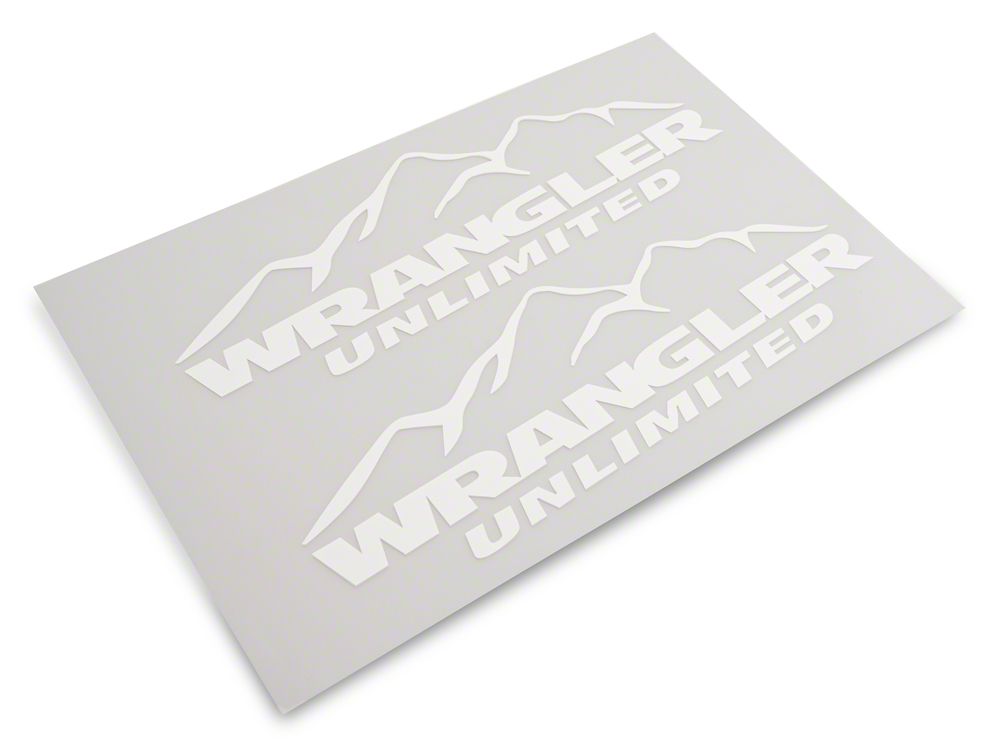 Jeep Licensed by RedRock Mountain Wrangler Unlimited Decal; White (87-18 Jeep Wrangler YJ, TJ & JK)