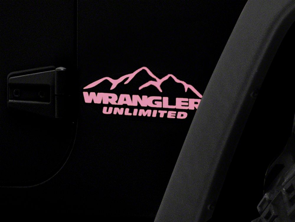 Jeep Licensed by RedRock Mountain Wrangler Unlimited Decal; Pink (87-18 Jeep Wrangler YJ, TJ & JK)