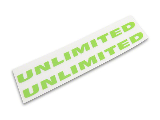 Jeep Licensed by RedRock Unlimited Side Decal; Lime Green (87-18 Jeep Wrangler YJ, TJ & JK)