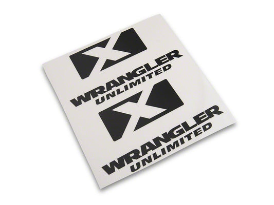 Jeep Licensed by RedRock X Logo with Wrangler Unlimited Decal; Matte Black (87-18 Jeep Wrangler YJ, TJ & JK)