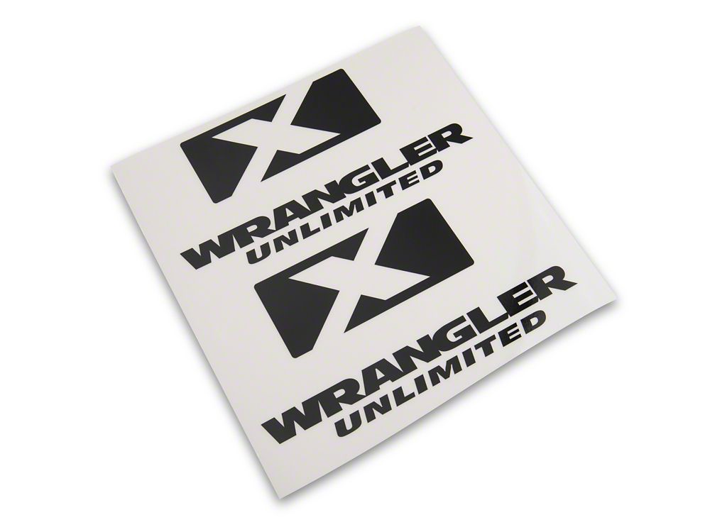 Jeep Licensed by RedRock X Logo with Wrangler Unlimited Decal; Gloss Black (87-18 Jeep Wrangler YJ, TJ & JK)