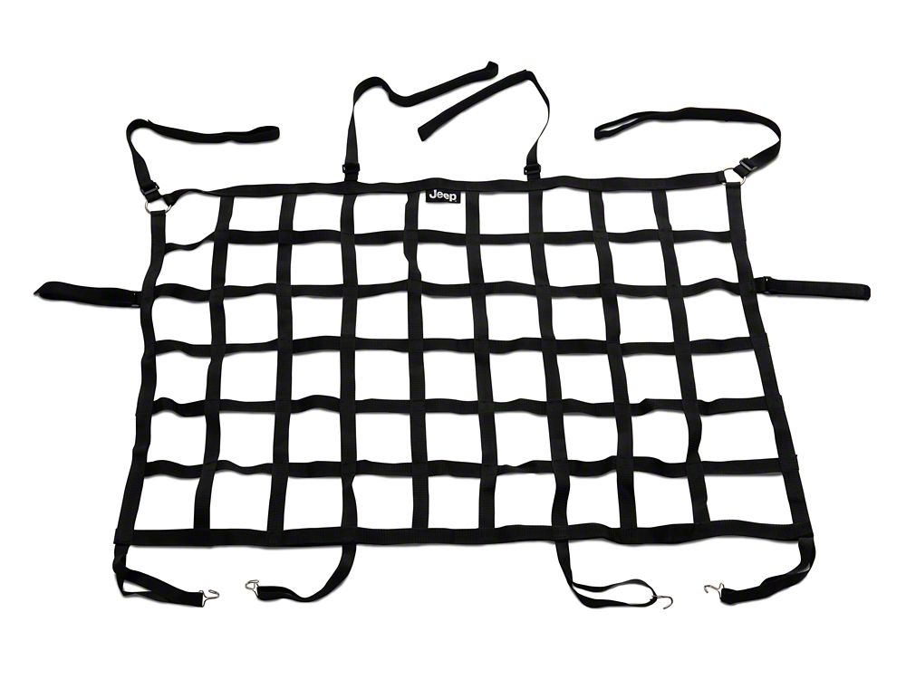 Jeep Licensed by RedRock Rear Seat Cargo Net/Pet Divider with Jeep Logo (07-18 Jeep Wrangler JK 4-Door)