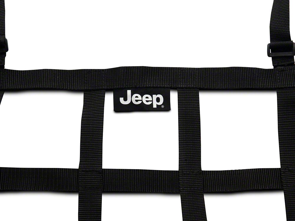 Jeep Licensed by RedRock Rear Seat Cargo Net/Pet Divider with Jeep Logo (07-18 Jeep Wrangler JK 4-Door)