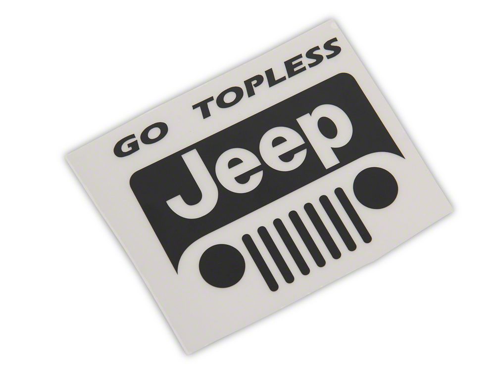 Jeep Licensed by RedRock Go Topless Jeep Decal; Matte Black (87-18 Jeep Wrangler YJ, TJ & JK)