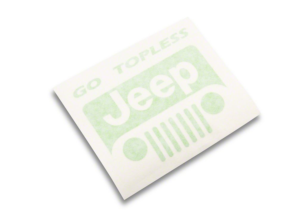 Jeep Licensed by RedRock Go Topless Jeep Decal; Lime Green (87-18 Jeep Wrangler YJ, TJ & JK)