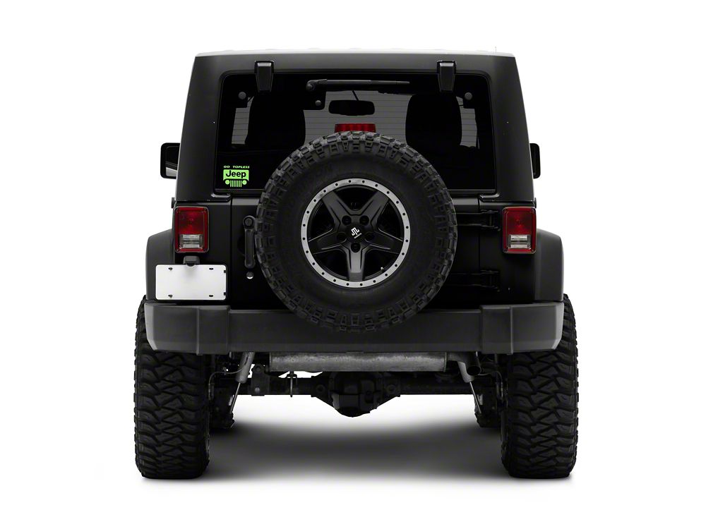 Jeep Licensed by RedRock Go Topless Jeep Decal; Lime Green (87-18 Jeep Wrangler YJ, TJ & JK)