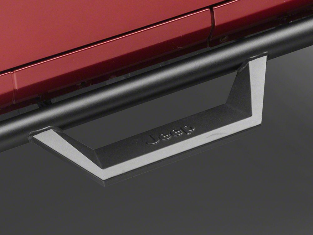 Jeep Licensed by RedRock HD Drop Side Step Bars with Jeep Logo (07-18 Jeep Wrangler JK 2-Door)