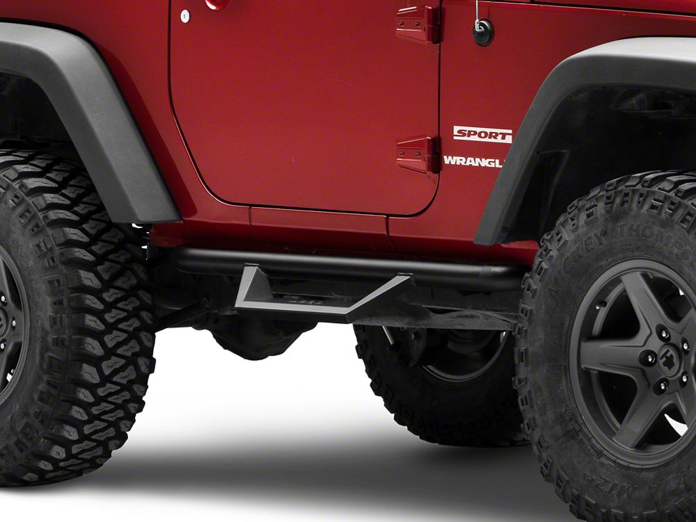 Jeep Licensed by RedRock HD Drop Side Step Bars with Jeep Logo (07-18 Jeep Wrangler JK 2-Door)