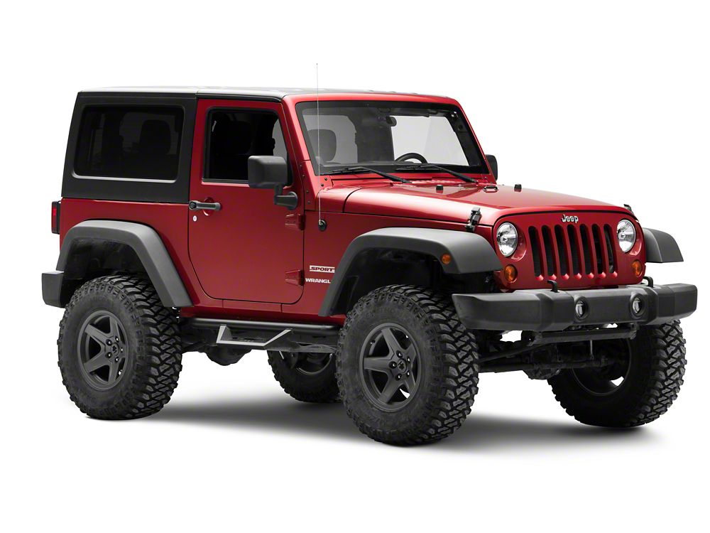 Jeep Licensed by RedRock HD Drop Side Step Bars with Jeep Logo (07-18 Jeep Wrangler JK 2-Door)