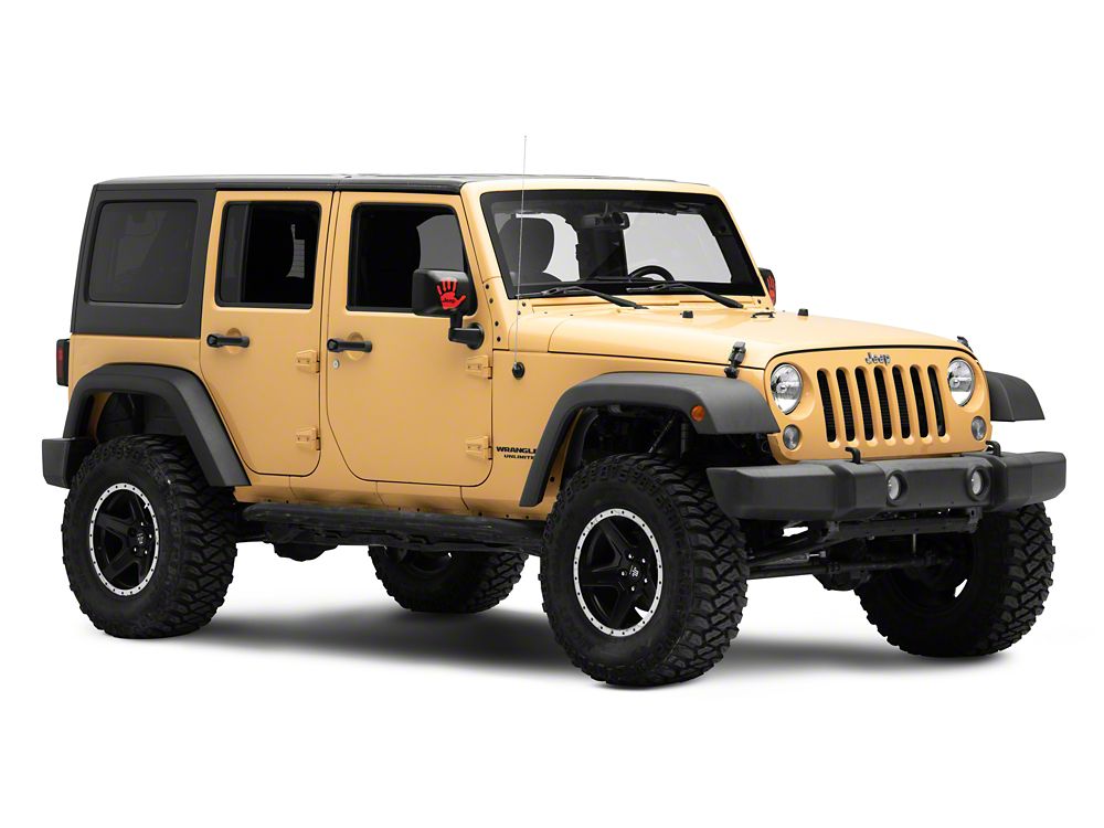 Jeep Licensed by RedRock Jeep Wave Decal; Red (87-18 Jeep Wrangler YJ, TJ & JK)